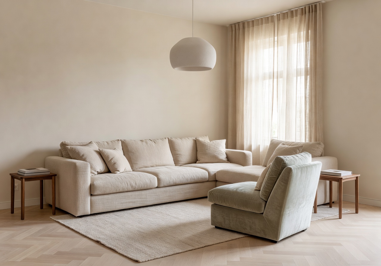 AI home design example — Scandinavian living room from DecorAI