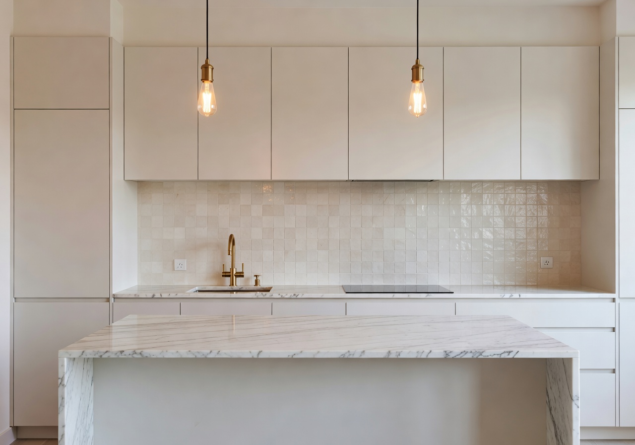 AI-rendered modern minimalist kitchen by DecorAI